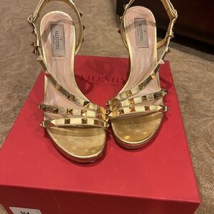 Valentino Gold Strap High Heels